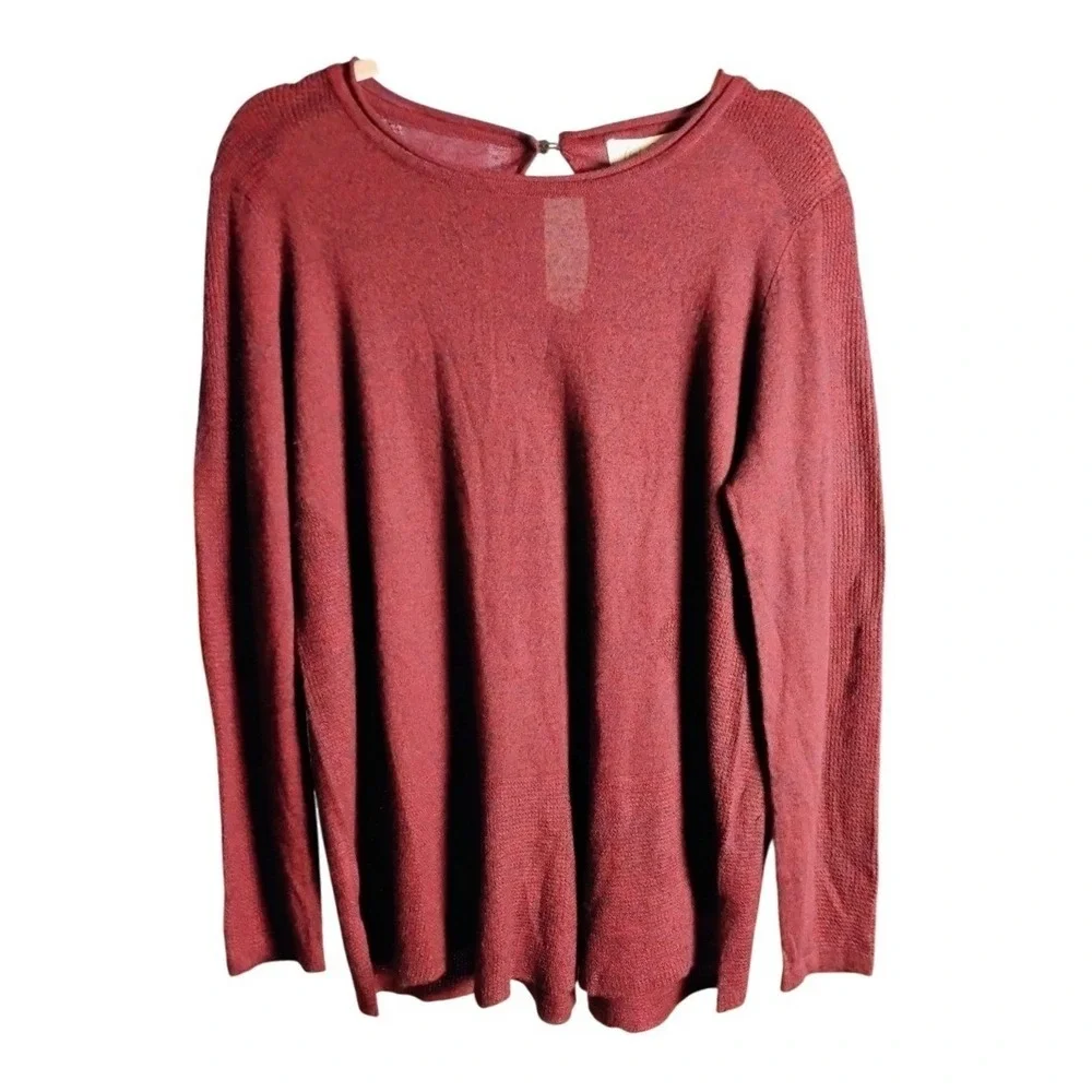 NWT Charlie Paige Burgundy Knit Sweater Women's S/M Long Sleeve Soft Pullover‎